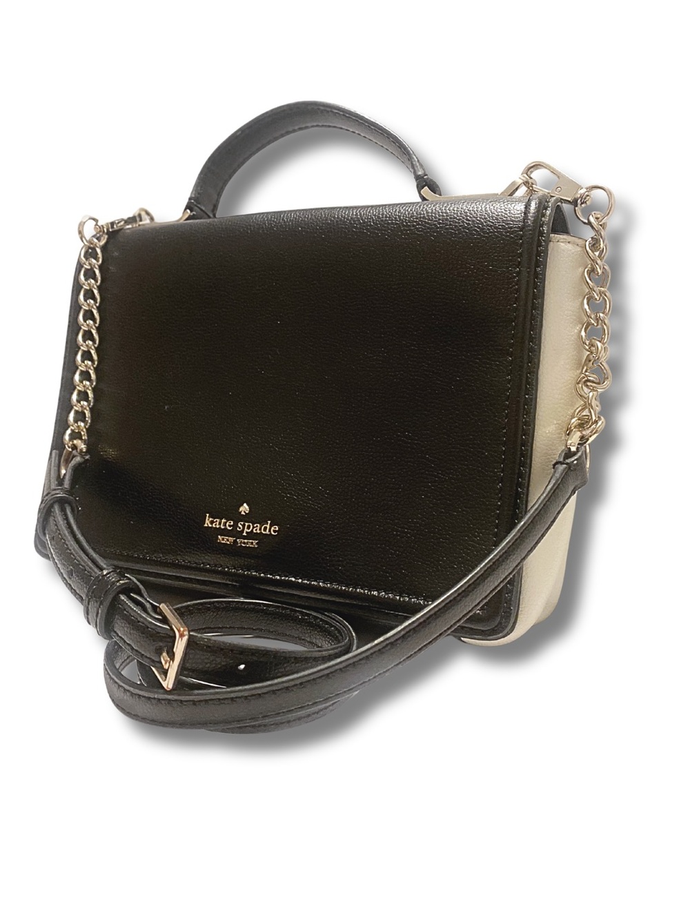 Kate Spade Patterson Drive Medium Maisie Satchel Black Cement Leather Crossbody - Picture 12 of 16